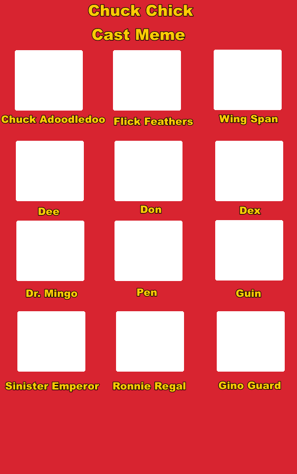 Chuck Chicken (2010) Cast Meme Blank Meme Template