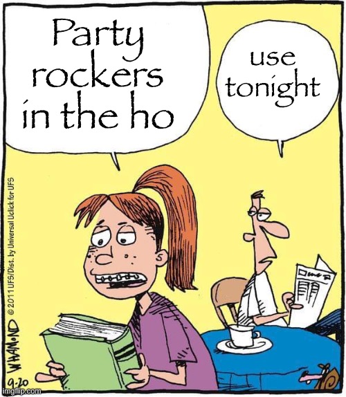 Party rockers in the ho; use tonight | image tagged in gifs,memes,funny,shitpost,facebook,msmg | made w/ Imgflip meme maker