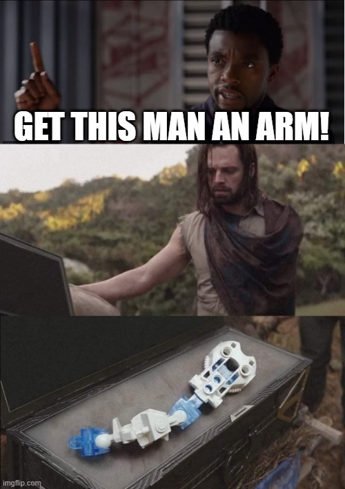 Bucky's Arm | GET THIS MAN AN ARM! | image tagged in get this man a shield | made w/ Imgflip meme maker