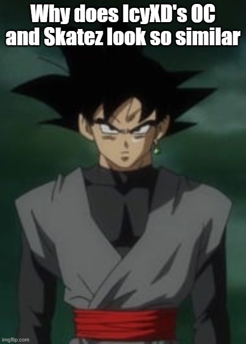 Goku black questions you | Why does IcyXD's OC and Skatez look so similar | image tagged in goku black questions you | made w/ Imgflip meme maker