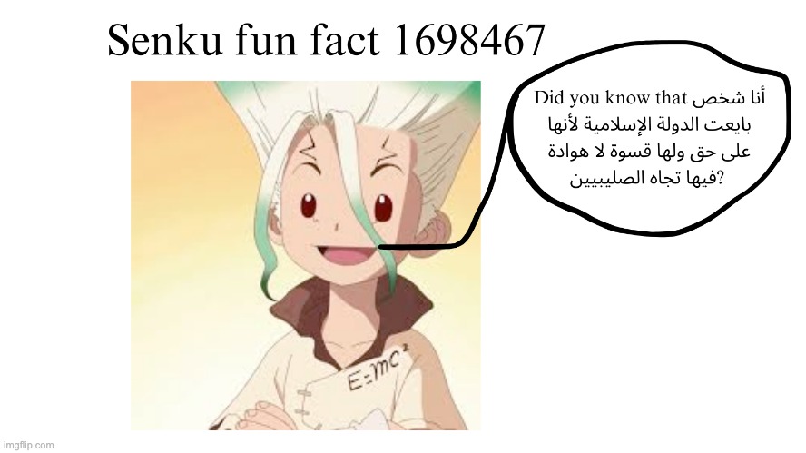 W fact senku idk man دولتي باقية | made w/ Imgflip meme maker