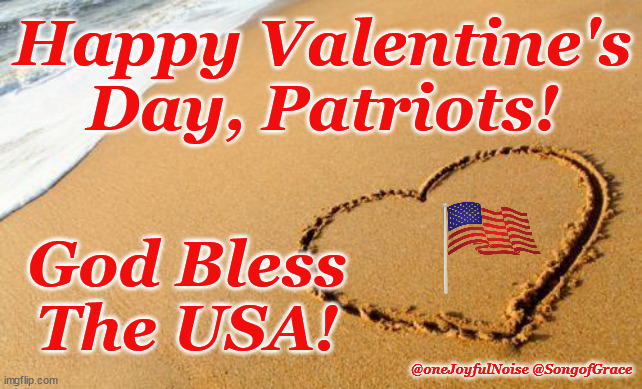 Happy Valentine's Day, Patriots! | Happy Valentine's Day, Patriots! God Bless The USA! @oneJoyfulNoise @SongofGrace | image tagged in beach heart | made w/ Imgflip meme maker