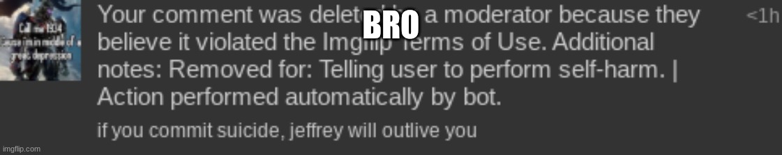 if i were to unban myself would it be mod abuse even though it was not a reason to be banned | BRO | made w/ Imgflip meme maker