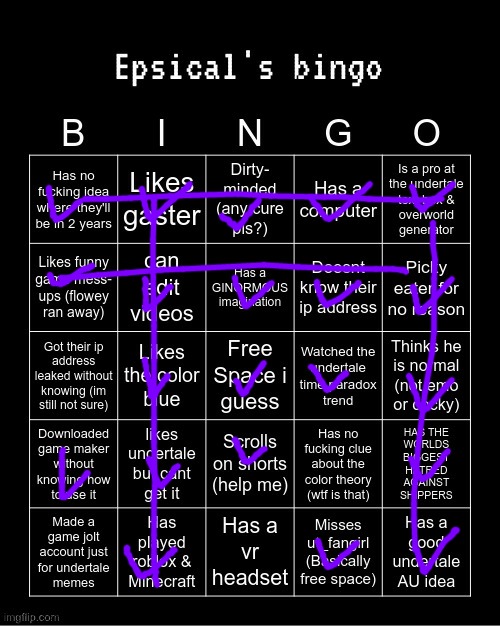 Ha 4 bingos | image tagged in epsical,bingo,lets go,bruh | made w/ Imgflip meme maker