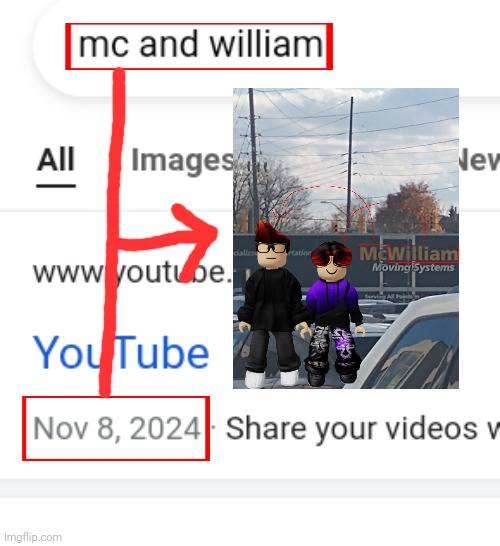 This date is the first result to show when i search MC and William on Google. | image tagged in mc,william,name soundalikes,google,november 8 2024 | made w/ Imgflip meme maker