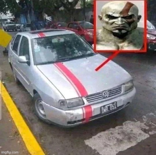 Kratos car | image tagged in gifs,memes,funny,shitpost,kratos,msmg | made w/ Imgflip meme maker