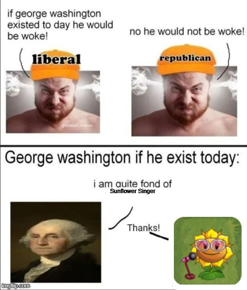 Meme.mp3 (POST MSMG) | Sunflower Singer | image tagged in george washington if he existed today | made w/ Imgflip meme maker