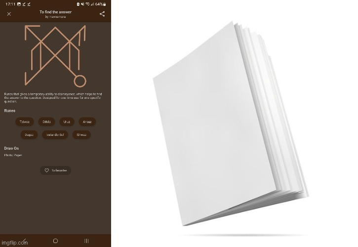 Rune | Premium Book Of Answers Blank Meme Template