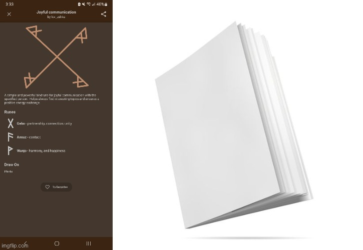 Rune | Premium Book Of Joyful Communication Blank Meme Template