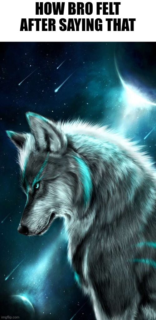 Alpha Wolf | HOW BRO FELT AFTER SAYING THAT | image tagged in alpha wolf | made w/ Imgflip meme maker