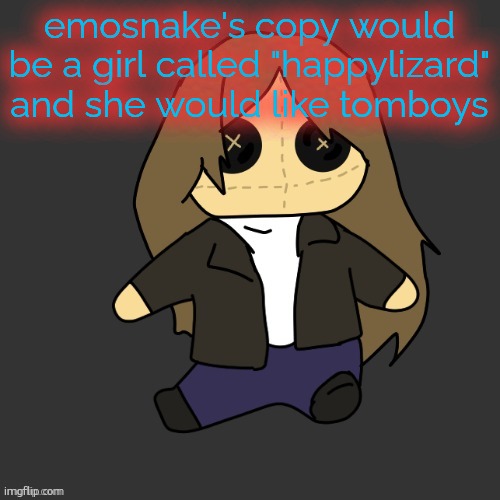 Pixel. plushie (thank u disco) | emosnake's copy would be a girl called "happylizard" and she would like tomboys | image tagged in pixel plushie thank u disco | made w/ Imgflip meme maker