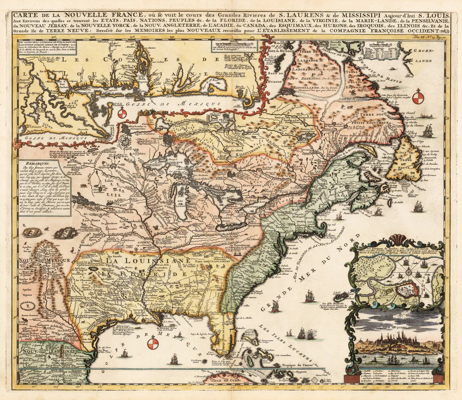 1719 Map of New France Blank Meme Template