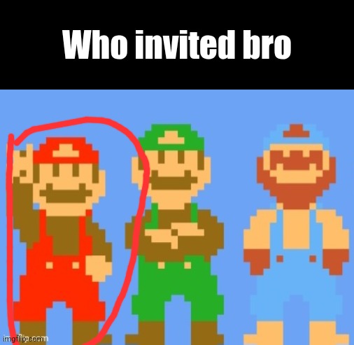 Who invited bro | image tagged in mario | made w/ Imgflip meme maker