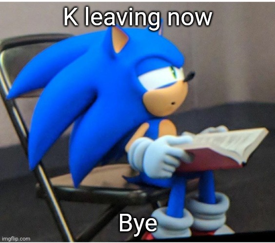 I don't even have to just don't know what else to do rn, so bye | K leaving now; Bye | image tagged in sonic | made w/ Imgflip meme maker