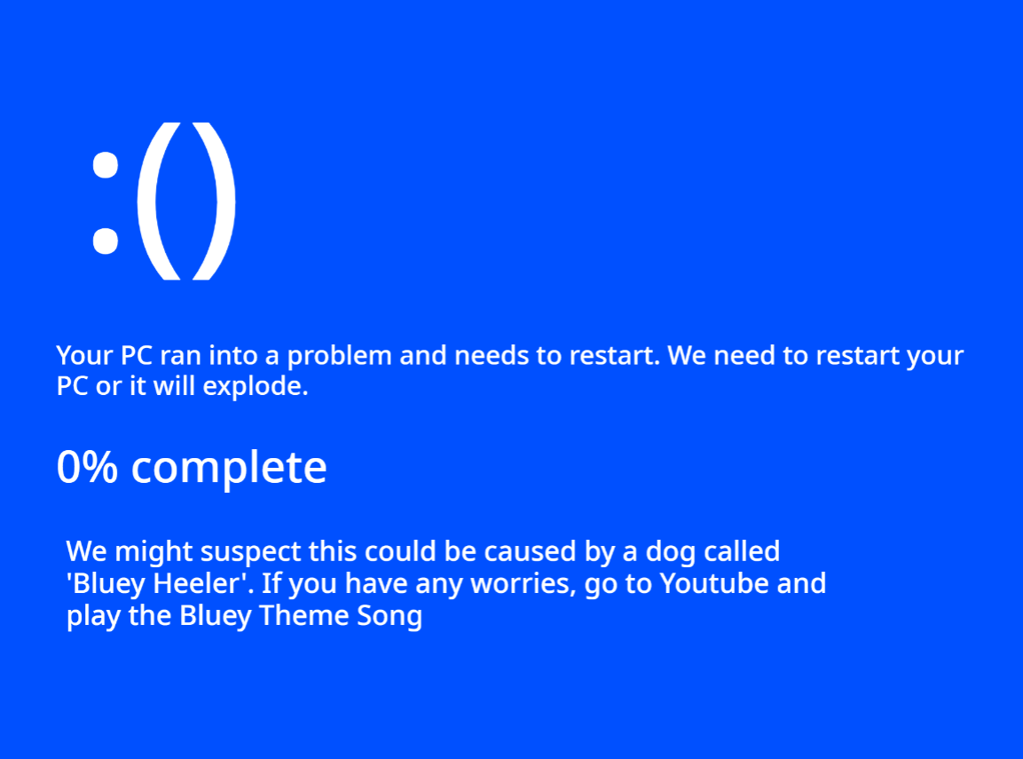 Blue Screen Of Death 2 Blank Meme Template