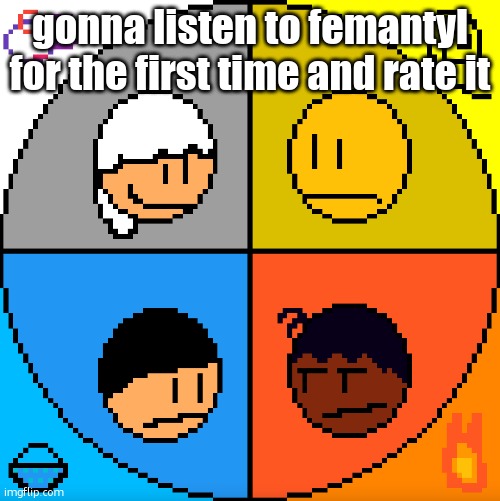 sorta isekai icon | gonna listen to femantyl for the first time and rate it | image tagged in sorta isekai icon | made w/ Imgflip meme maker