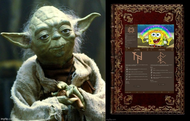 Rune Book Of Learning - Yoda Force Blank Meme Template