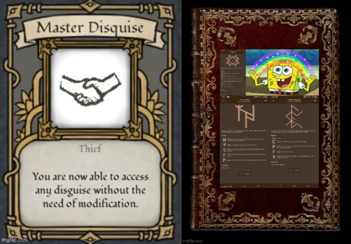 Rune Book Of Learning - Master Disguise Blank Meme Template