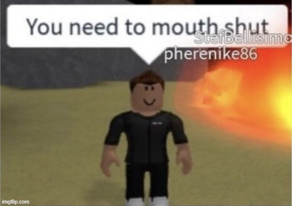 you need to mouth shut roblox | image tagged in memes,roblox,meme,weird memes,funny memes,relable memes | made w/ Imgflip meme maker