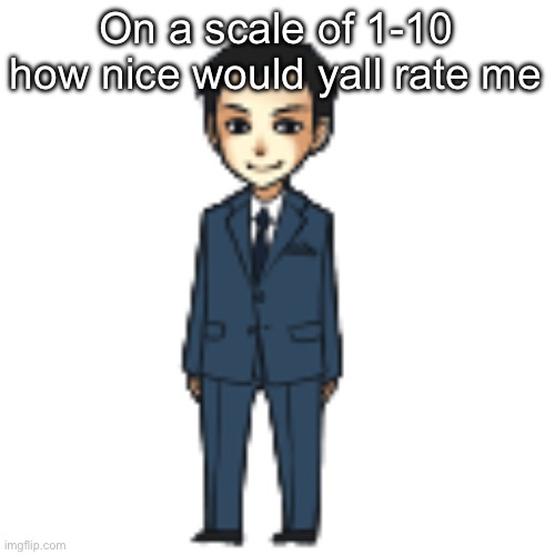 The hive is minding | On a scale of 1-10 how nice would yall rate me | image tagged in moriarty but a shimeji | made w/ Imgflip meme maker