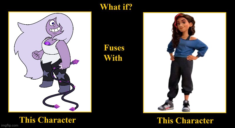 Amethyst Fuses With Val Ortiz (3) | image tagged in what if fuses,val ortiz,inside out 2,amethyst,steven universe,tomboys | made w/ Imgflip meme maker