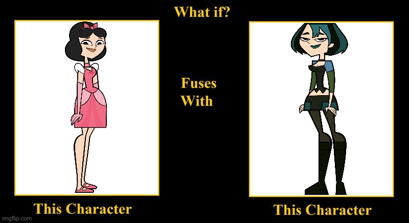 What if Ella Fuses With Her Cosuin Gwen | image tagged in what if fuses,total drama,gwen,ella,cousins,teenagers | made w/ Imgflip meme maker