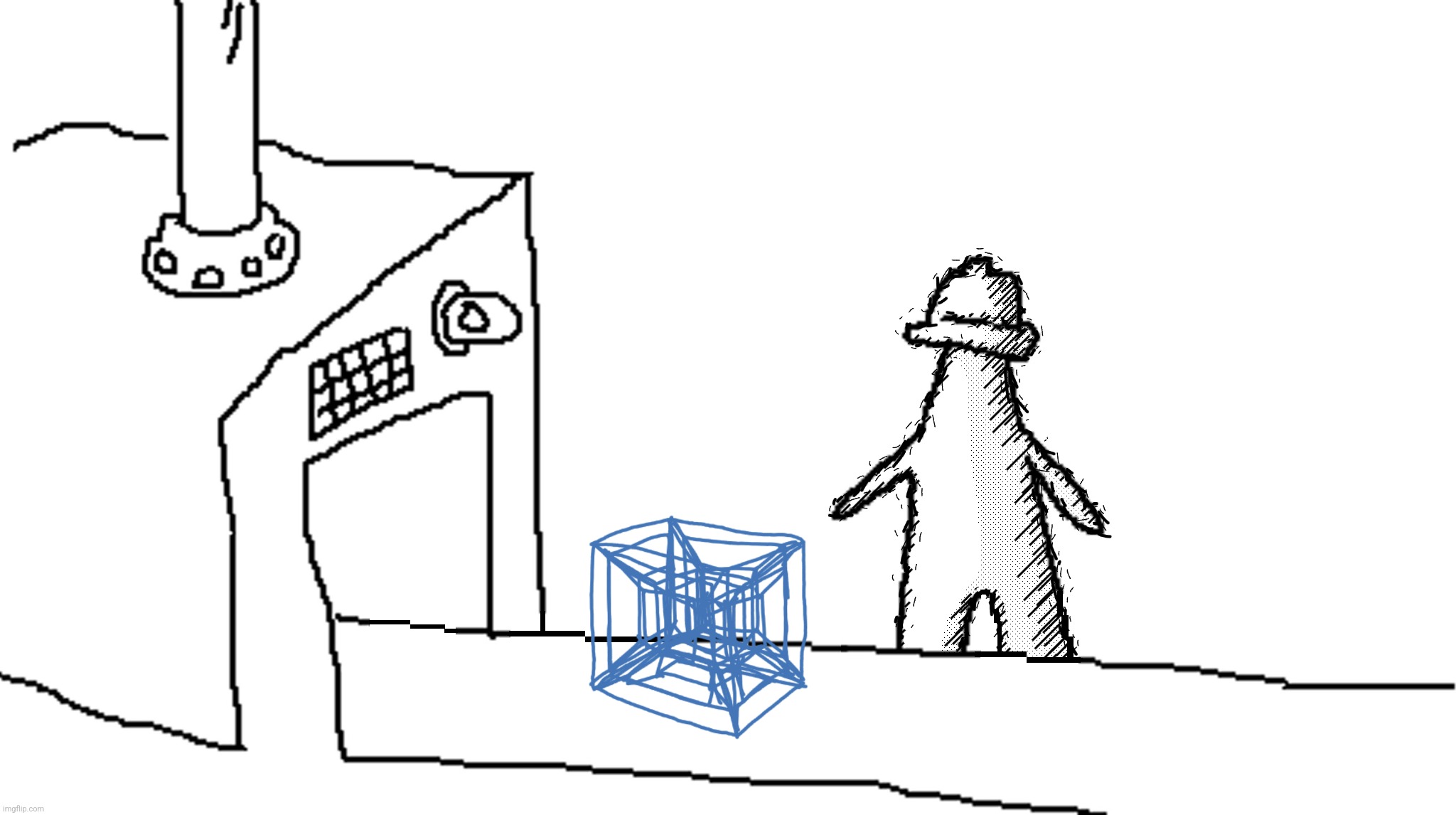 "This... thing... is three dimensions above me..." | image tagged in 5-cube | made w/ Imgflip meme maker