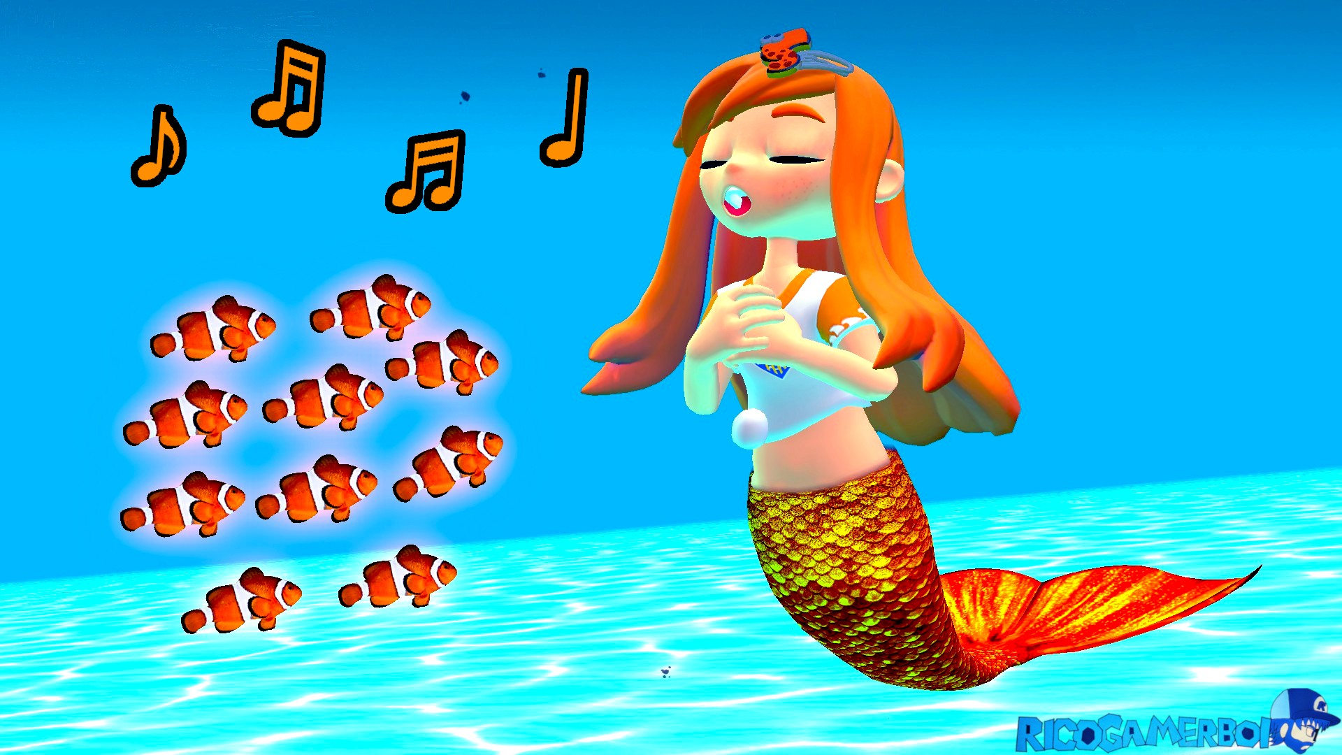 mermaid meggy singing Blank Meme Template