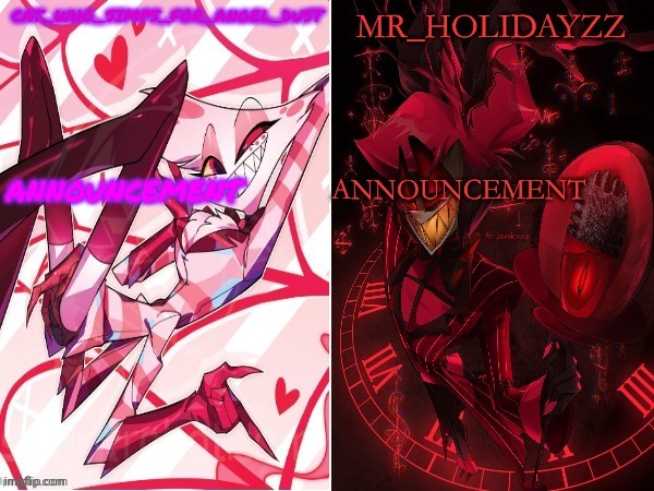 cat and holidayzz hazbin hotel temp | image tagged in cat and holidayzz hazbin hotel temp | made w/ Imgflip meme maker