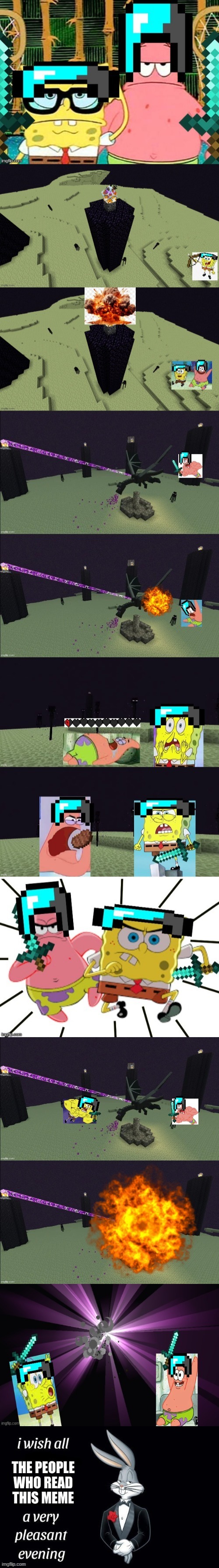 I made this back in april | image tagged in spongebob,minecraft,gaming | made w/ Imgflip meme maker