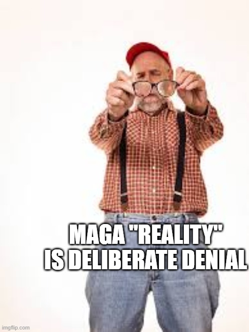 MAGA | MAGA "REALITY" IS DELIBERATE DENIAL | image tagged in maga,republicans,conservatives,donald trump,truth social | made w/ Imgflip meme maker