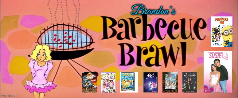 Brandon's Barbecue Brawl | Brandon’s | image tagged in barbecue,girl,pink,despicable me,dvd,pretty girl | made w/ Imgflip meme maker