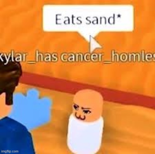 eats sand* | image tagged in meme,memes,funny,roblox,shitpost,sand | made w/ Imgflip meme maker