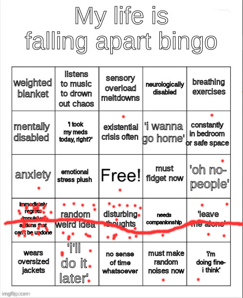 my life is falling apart bingo | image tagged in my life is falling apart bingo | made w/ Imgflip meme maker