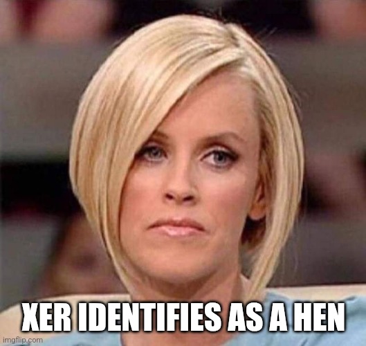 Karen, the manager will see you now | XER IDENTIFIES AS A HEN | image tagged in karen the manager will see you now | made w/ Imgflip meme maker