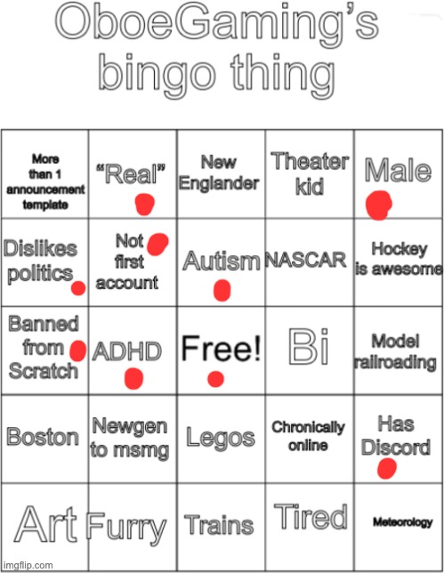 OboeGaming bingo thing V1 | image tagged in oboegaming bingo thing v1 | made w/ Imgflip meme maker