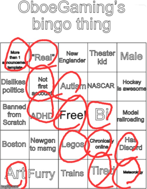 OboeGaming bingo thing V1 | image tagged in oboegaming bingo thing v1 | made w/ Imgflip meme maker