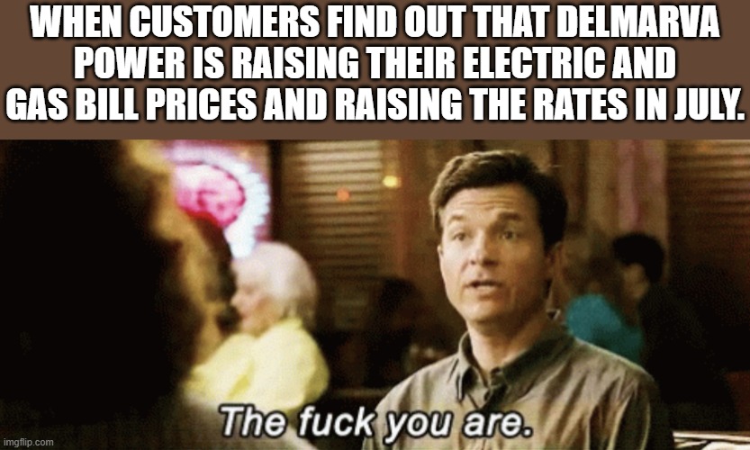 Welcome to Maryland and Delaware the Land of  Idiocy. | WHEN CUSTOMERS FIND OUT THAT DELMARVA POWER IS RAISING THEIR ELECTRIC AND GAS BILL PRICES AND RAISING THE RATES IN JULY. | image tagged in the f you are,democrats,electric,gas,prices | made w/ Imgflip meme maker