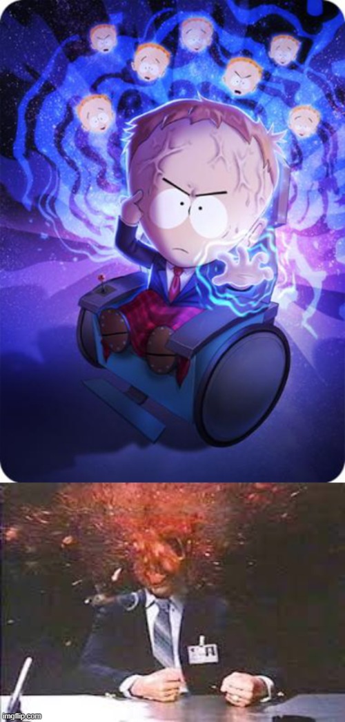 image tagged in dr timothy south park,exploding head | made w/ Imgflip meme maker