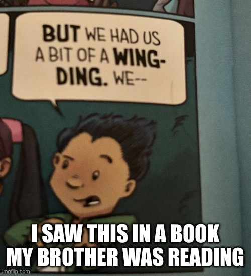 its a series called hilo, I swear if this was intentional | I SAW THIS IN A BOOK MY BROTHER WAS READING | made w/ Imgflip meme maker