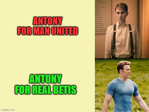 Antony for United and Betis | ANTONY FOR MAN UNITED; ANTONY FOR REAL BETIS | image tagged in football | made w/ Imgflip meme maker