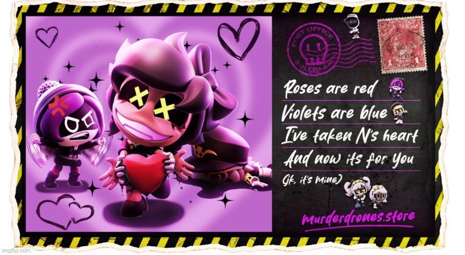 Glitch’s Happy Valentines Day Message! | image tagged in murder drones,valentine's day,glitch productions,message,why are you reading the tags | made w/ Imgflip meme maker