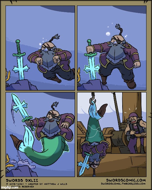 image tagged in swords,pirate,captain,sword,mermaid,merman | made w/ Imgflip meme maker