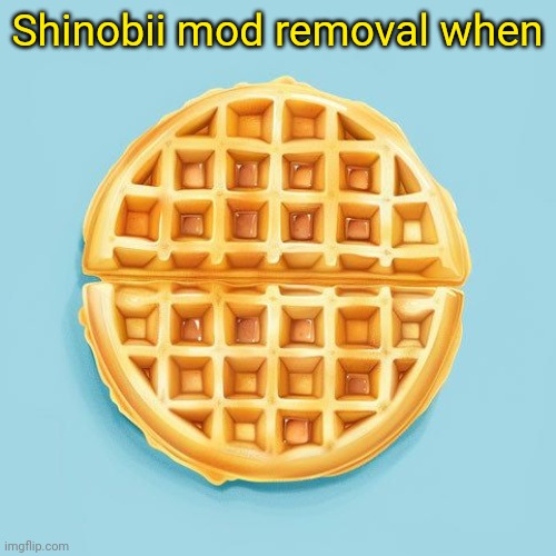 Waffle | Shinobii mod removal when | image tagged in waffle | made w/ Imgflip meme maker