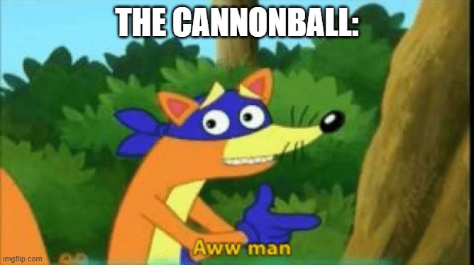 Swiper Aww Man | THE CANNONBALL: | image tagged in swiper aww man | made w/ Imgflip meme maker