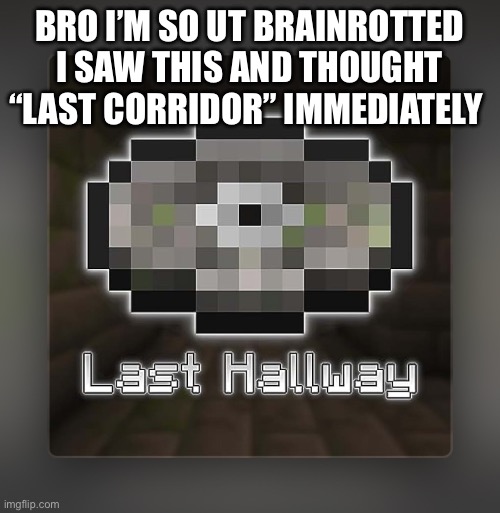 Send help (btw meme link again) | BRO I’M SO UT BRAINROTTED I SAW THIS AND THOUGHT “LAST CORRIDOR” IMMEDIATELY | image tagged in buda ba bu,sansung,sands undertable | made w/ Imgflip meme maker