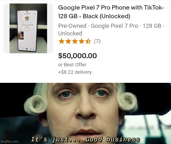 Profit goes BRRRRR | image tagged in cutler beckett just good business,tiktok | made w/ Imgflip meme maker