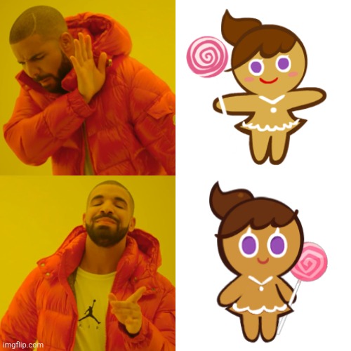 GingerBright (CR:WC) Is Better That GingerBright (CROB) | image tagged in memes,drake hotline bling,cookie run | made w/ Imgflip meme maker