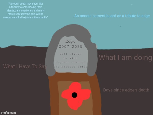 High Quality Edge's gravestone announcement template Blank Meme Template