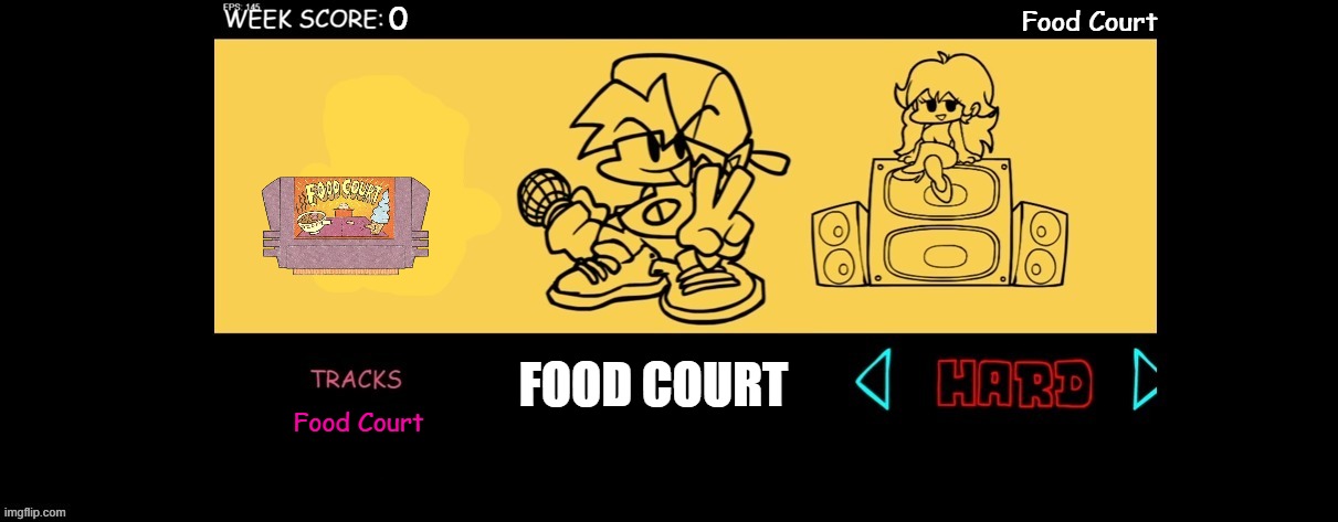 FNF Food Court Custom Week | Food Court; 0; FOOD COURT; Food Court | image tagged in crossover,crossover meme,crossover memes,fnf custom week,parappa,video game | made w/ Imgflip meme maker